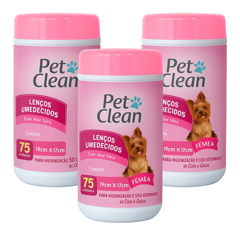 Kit with 3 Packs of Pet Wet Wipes – Quick and Safe Hygiene 