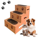 Pet Stairs in MDF with Non-Slip Carpet, 3 Steps – ForPatas™ 