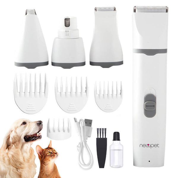 Professional 4-in-1 Pet Clipper – Silent, Dual Voltage, and Rechargeable | ForPatas 