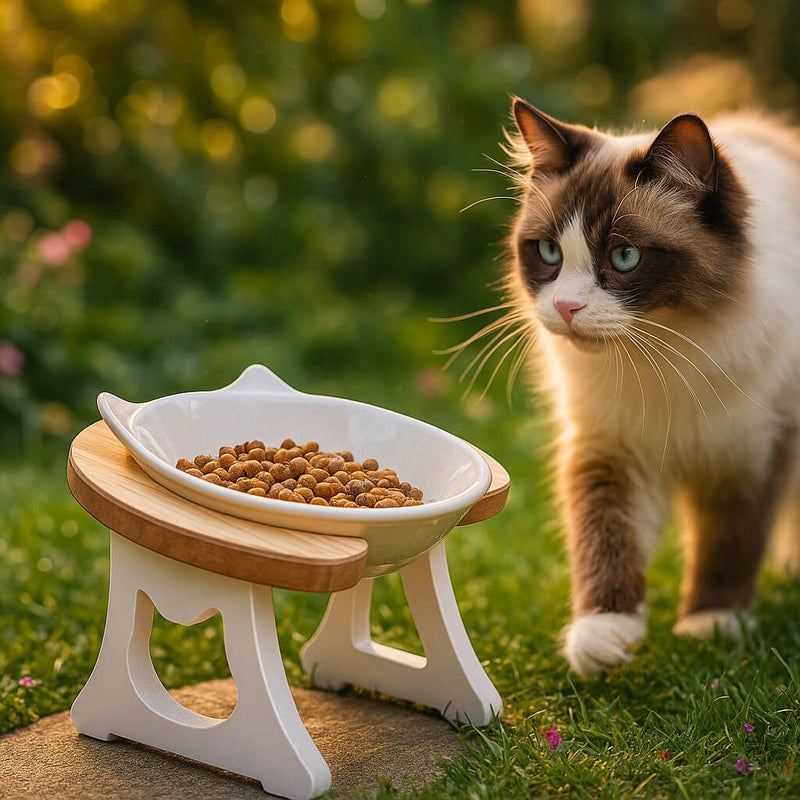 Elevated Porcelain Cat Feeder – Improves Digestion and Reduces Reflux – Lupzy™ 