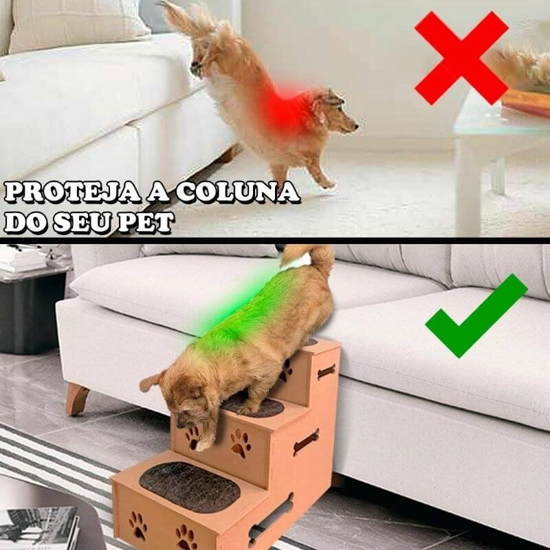 Pet Stairs in MDF with Non-Slip Carpet, 3 Steps – ForPatas™ 