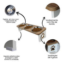 Premium Elevated Triple Feeder in MDF with Stainless Steel/Porcelain Bowls – ForPatas™ 