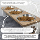Premium Elevated Triple Feeder in MDF with Stainless Steel/Porcelain Bowls – ForPatas™ 