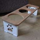 Premium Elevated Triple Feeder in MDF with Stainless Steel/Porcelain Bowls – ForPatas™ 