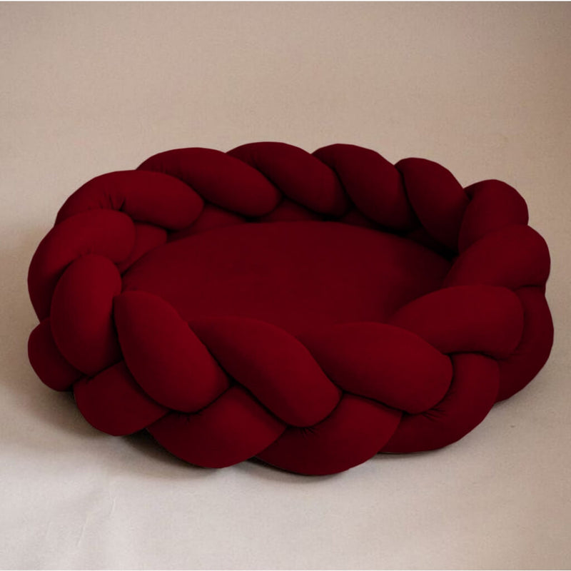 Anti-Anxiety Braided Pet Bed with Zipper and Waterproof Cover – ForPatas™ 