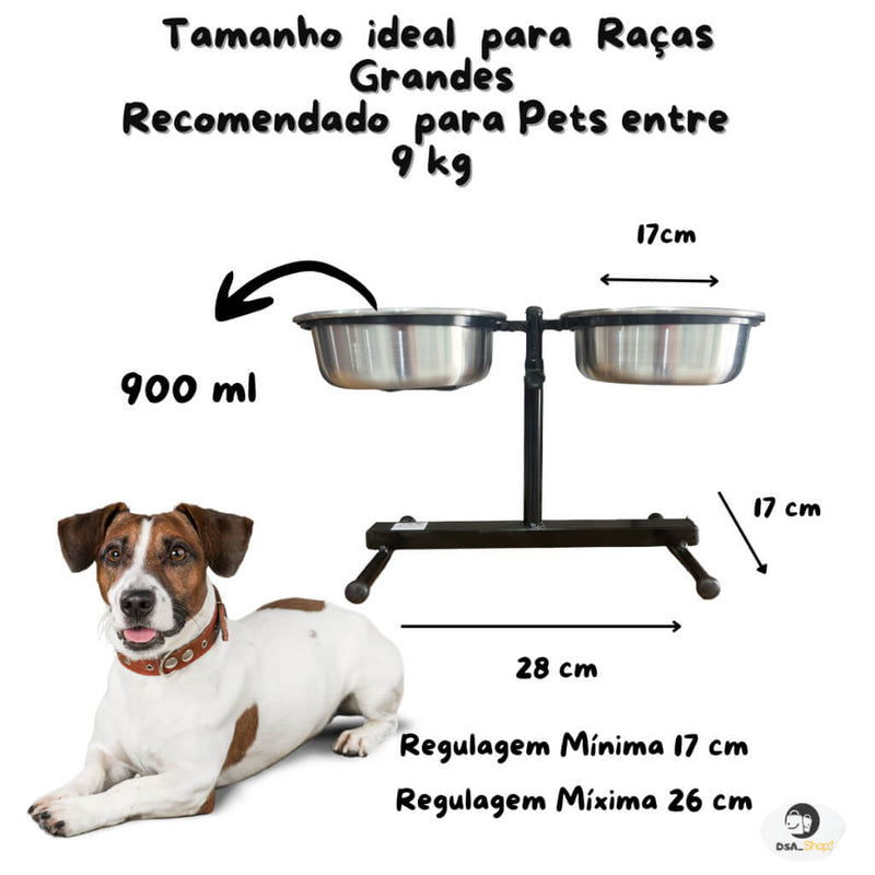 Adjustable Double Aluminum Feeder and Waterer – Health and Comfort | ForPatas 