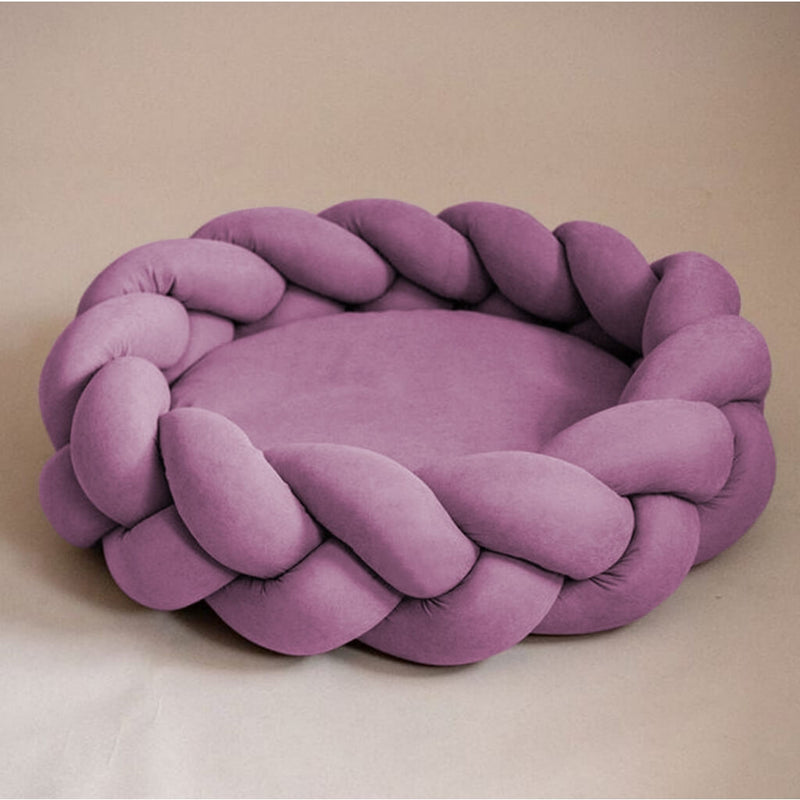 Anti-Anxiety Braided Pet Bed with Zipper and Waterproof Cover – ForPatas™ 