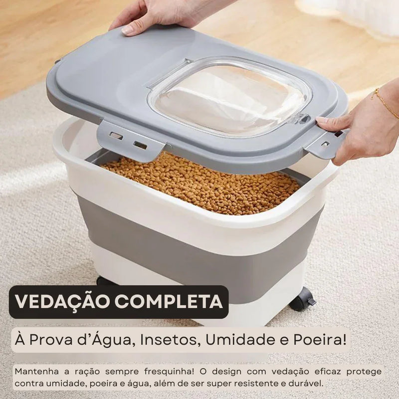 Foldable Pet Food Storage Container 15kg with Measuring Cup – ForPatas