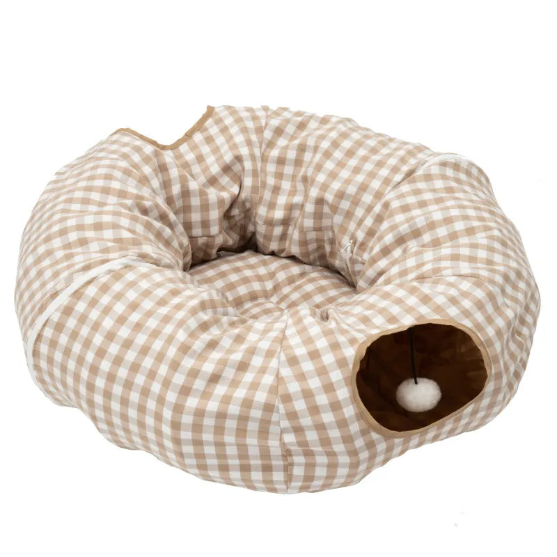 2-in-1 TunnelNest™ Bed – Fun Tunnel + Comfort for Pets 