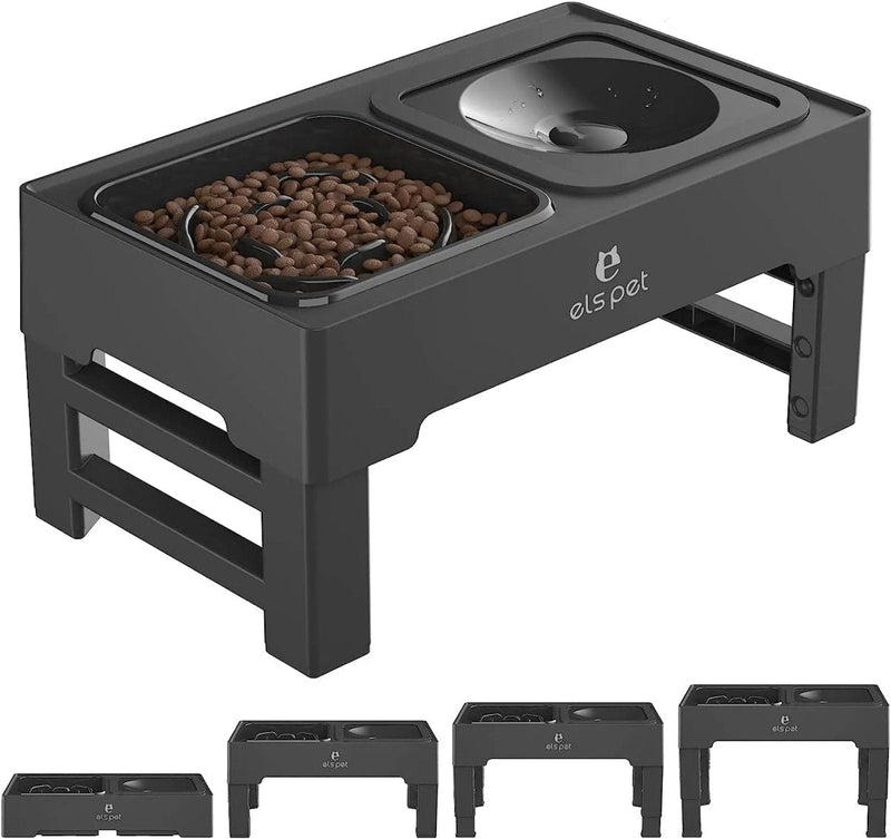Adjustable and Multifunctional Elevated Feeder with Slow Feeder - Furrish™ 