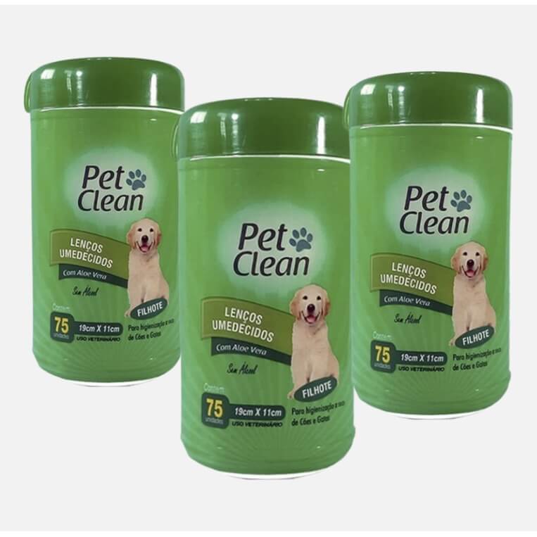 Kit with 3 Packs of Pet Wet Wipes – Quick and Safe Hygiene 