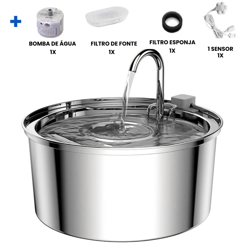 Stainless Steel Water Dispenser and Fountain with Triple Action Filter 3.2L - Lupzy™ 