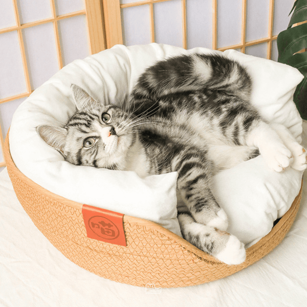 Natural Bamboo Pet Bed with Pillows - Woofline™