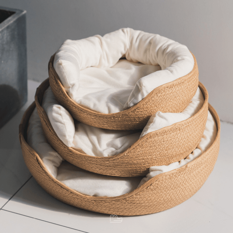 Natural Bamboo Pet Bed with Pillows - Woofline™