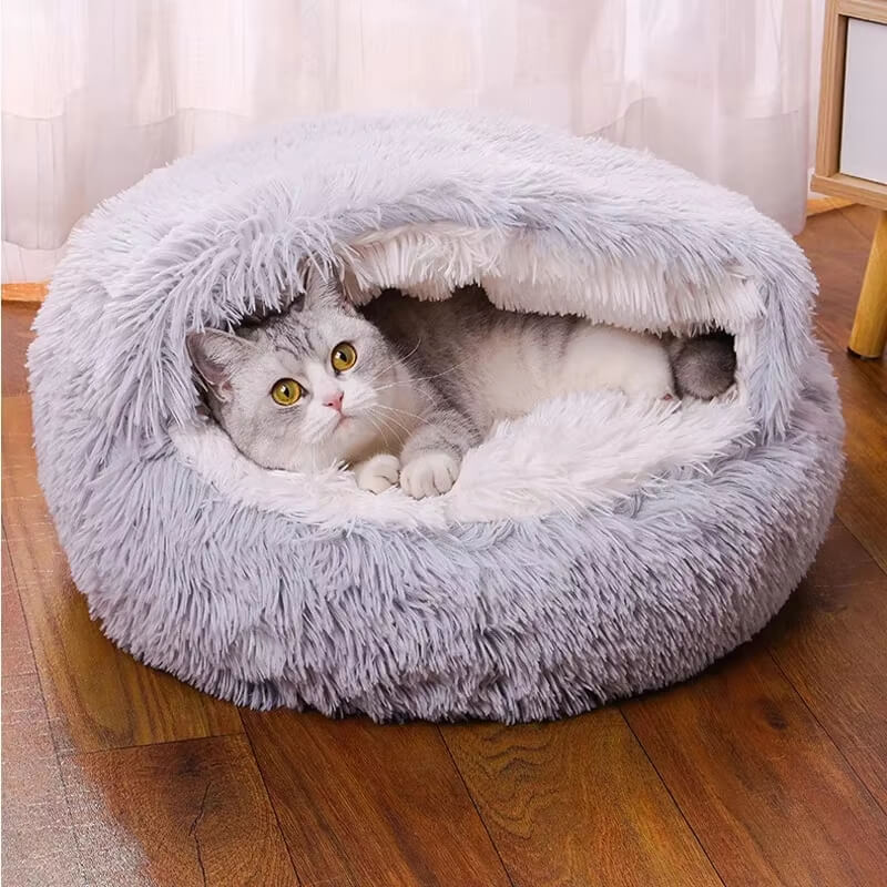 Plush Cat Cave Bed - PETZO™ 