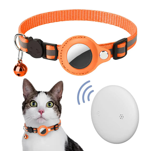 Orange Pet Tracker Collar – Anti-Escape GPS