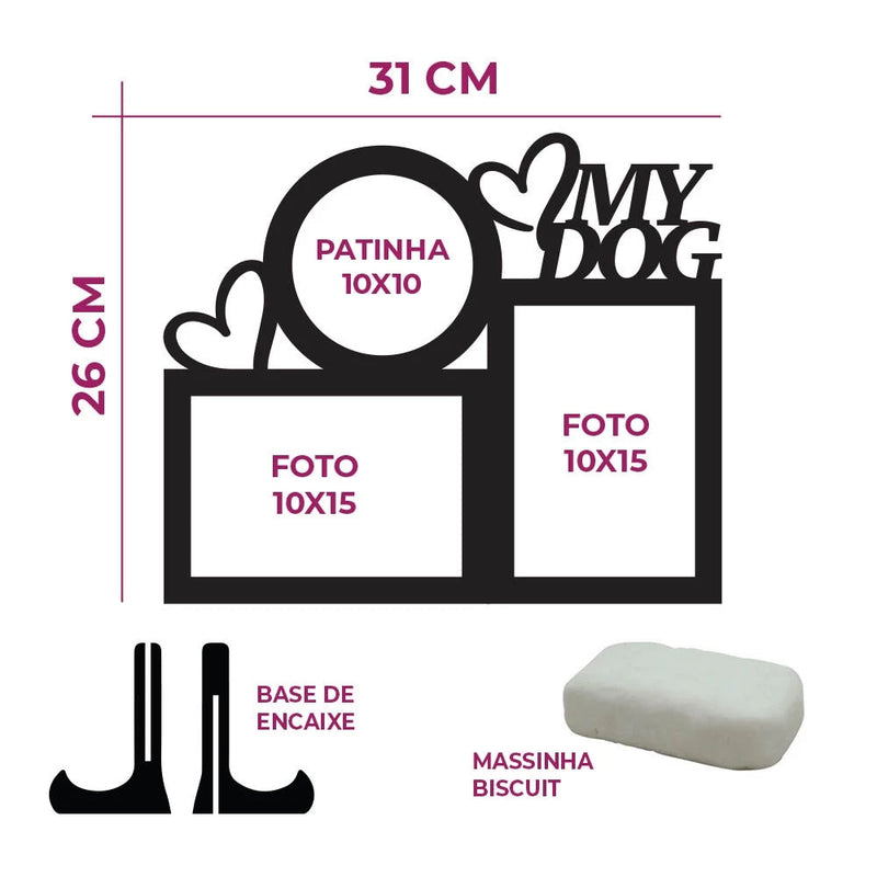 Porta Retrato com Molde da Patinha – PetMemories™