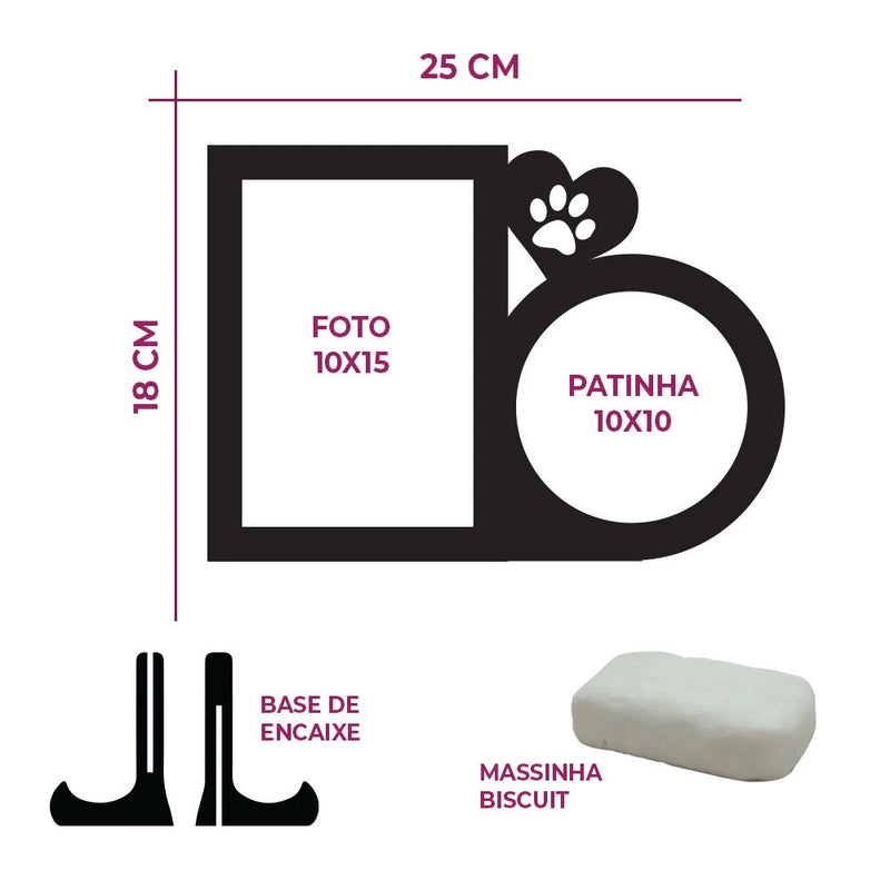 Porta Retrato com Molde da Patinha – PetMemories™