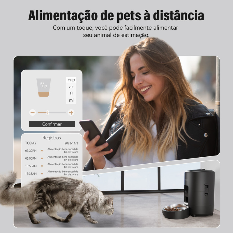 Newpet 2L Automatic Feeder with Wi-Fi and App Control | Voice Control + Scheduled Feeding 