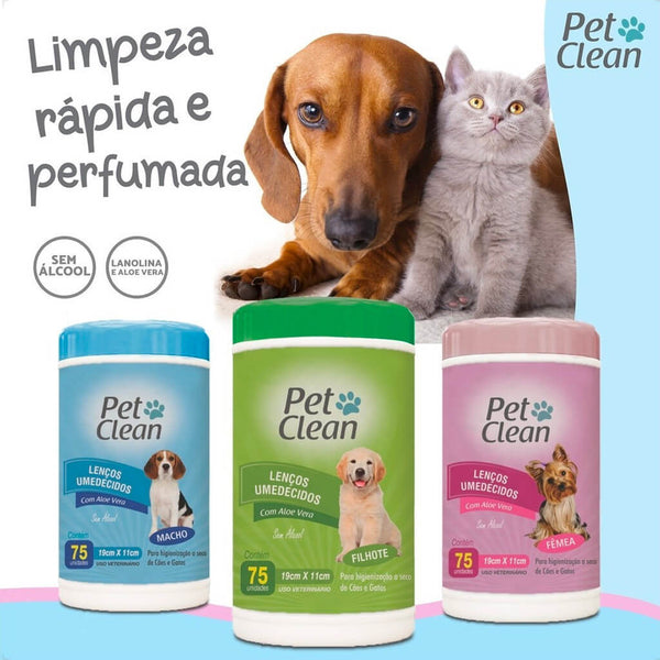 Kit with 3 Packs of Pet Wet Wipes – Quick and Safe Hygiene 